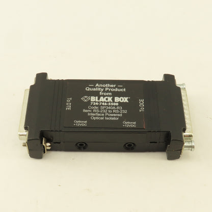 Black Box SP340A-R3 Interface Powered Optical Isolator Male/Female Serial Ports