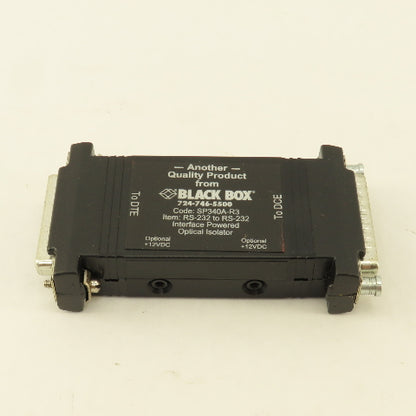 Black Box SP340A-R3 Interface Powered Optical Isolator Male/Female Serial Ports