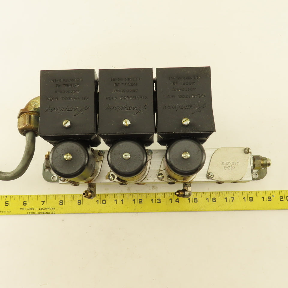 Humphrey TM-4 4 Port Solenoid Operated Lubricator Manifold 24VDC