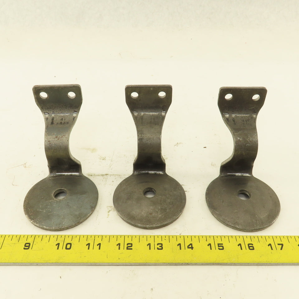 Unfinished Universal Industrial Steel Hand Rail Bracket Lot Of 3