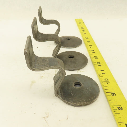 Unfinished Universal Industrial Steel Hand Rail Bracket Lot Of 3