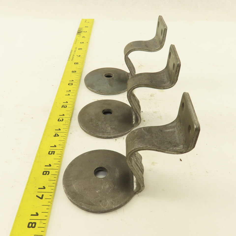 Unfinished Universal Industrial Steel Hand Rail Bracket Lot Of 3