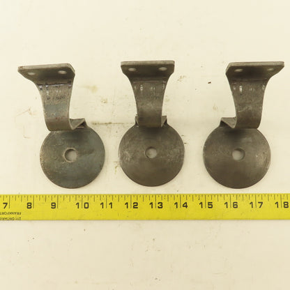 Unfinished Universal Industrial Steel Hand Rail Bracket Lot Of 3