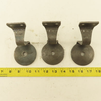 Unfinished Universal Industrial Steel Hand Rail Bracket Lot Of 3