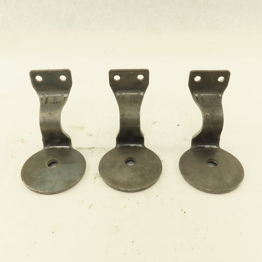 Unfinished Universal Industrial Steel Hand Rail Bracket Lot Of 3