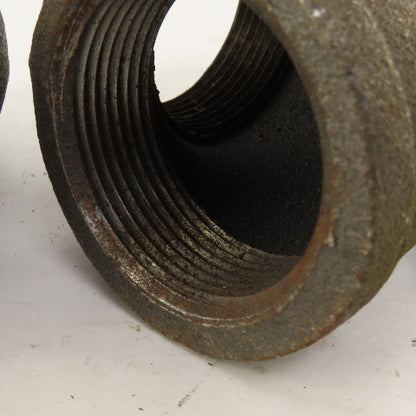 1-1/2" NPT 90° Elbow Malleable Iron Black Pipe Fitting Lot Of 2