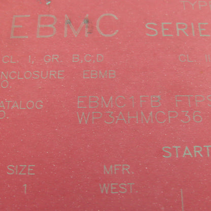 Cooper EBMC1FB Explosion Proof Starter Size 1 600V 1Hp MAX 3A Trip