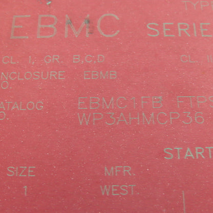Cooper EBMC1FB Explosion Proof Starter Size 1 600V 1Hp MAX 3A Trip