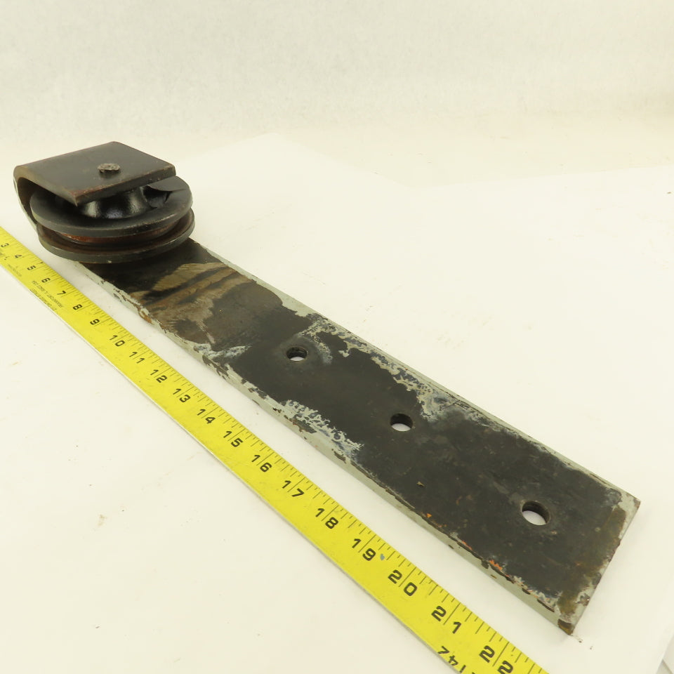 Heavy Duty Door Track Roller 5" x 17-1/2" Drop 1/2" Wide Groove