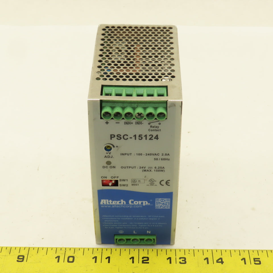 Altech Corp PSC-15124 Adjustable Input 100-240V 50/60Hz Power Supply 24VDC