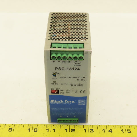 Altech Corp PSC-15124 Adjustable Input 100-240V 50/60Hz Power Supply 24VDC