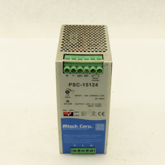 Altech Corp PSC-15124 Adjustable Input 100-240V 50/60Hz Power Supply 24VDC