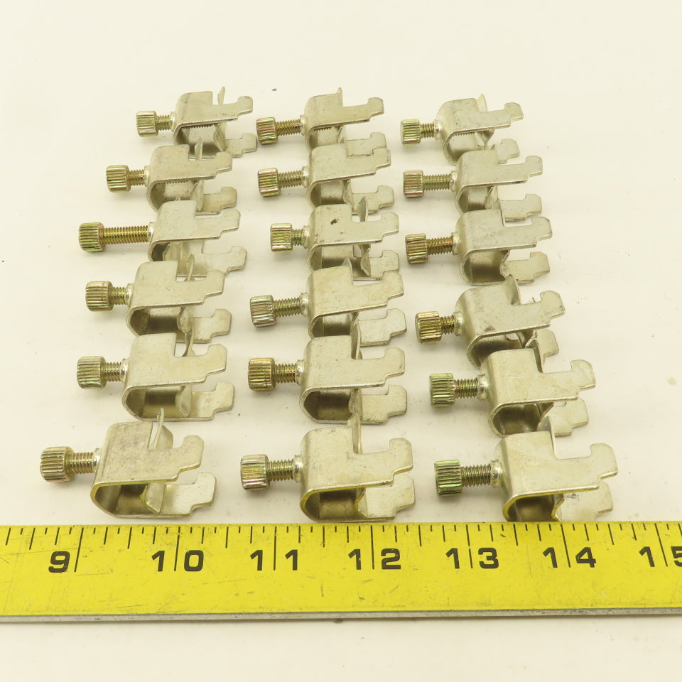 1/2" Wide DIN Rail Mount Cable Clamp Strain Relief Lot Of 18