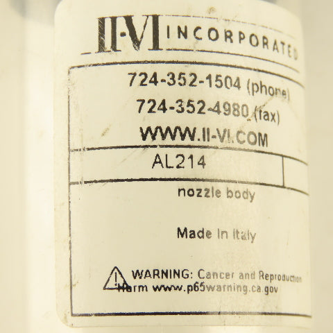II-VI AL214 Laser Nozzle Body