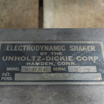 Unholtz Dickie T206 Electrodynamic Shaker W/MA250-206 Power Amplifier