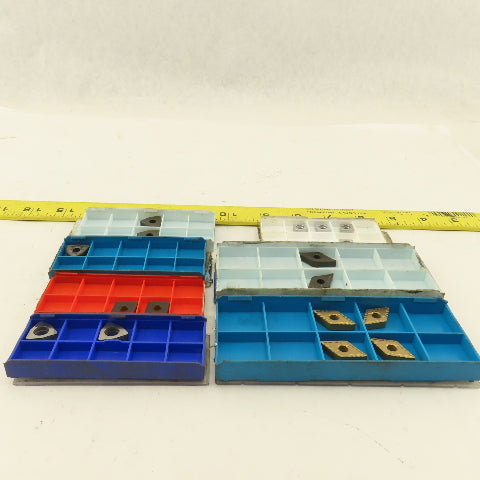 Seco Mixed Lot Carbide Tin Coated Rhombic, Triangle Indexing Insert Lot Of 15