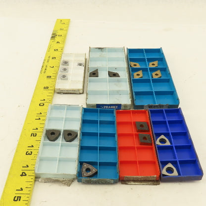 Seco Mixed Lot Carbide Tin Coated Rhombic, Triangle Indexing Insert Lot Of 15