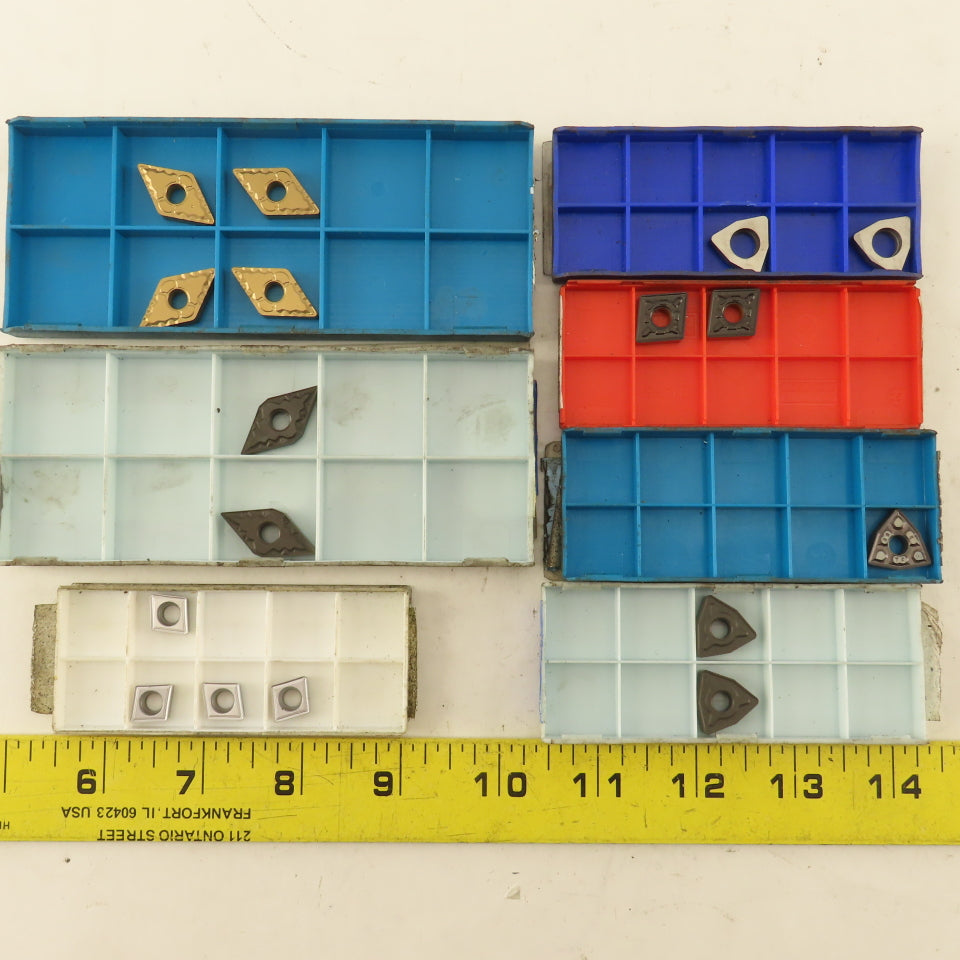 Seco Mixed Lot Carbide Tin Coated Rhombic, Triangle Indexing Insert Lot Of 15