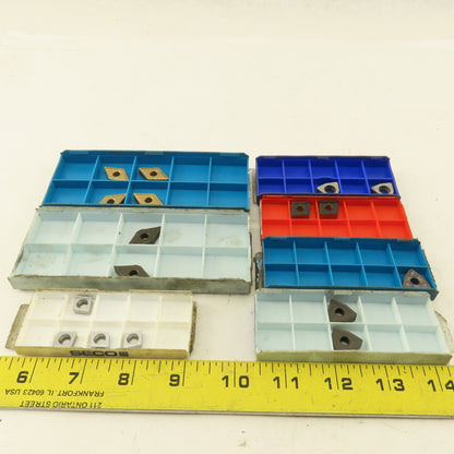 Seco Mixed Lot Carbide Tin Coated Rhombic, Triangle Indexing Insert Lot Of 15