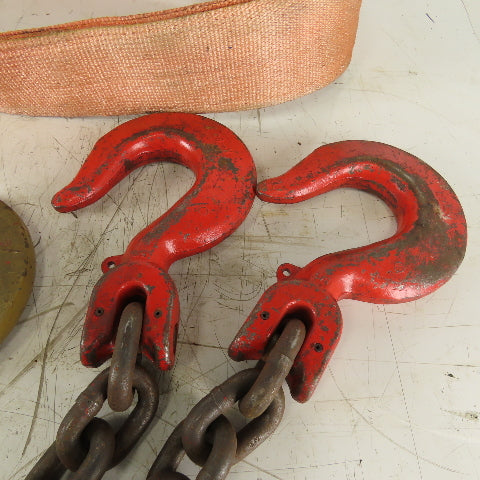 21,000lb Cap 4-1/2"x11' Nylon Bridle Sling 4 Ply W/Sling Hook W/Double Chain Leg