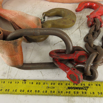21,000lb Cap 4-1/2"x11' Nylon Bridle Sling 4 Ply W/Sling Hook W/Double Chain Leg