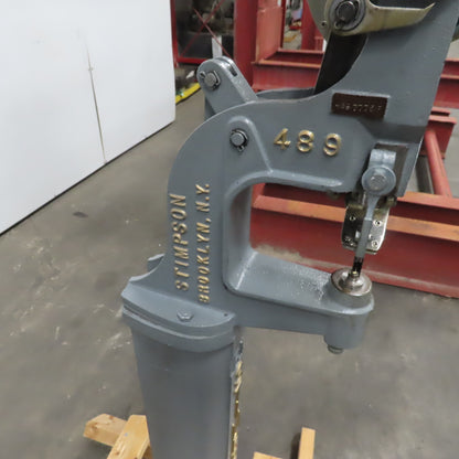 Stimpson R1 Foot Powered Riveter Machine Eyelets Grommet Snap Fasteners