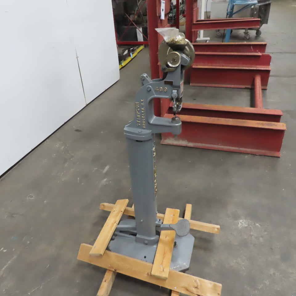 Stimpson R1 Foot Powered Riveter Machine Eyelets Grommet Snap Fasteners