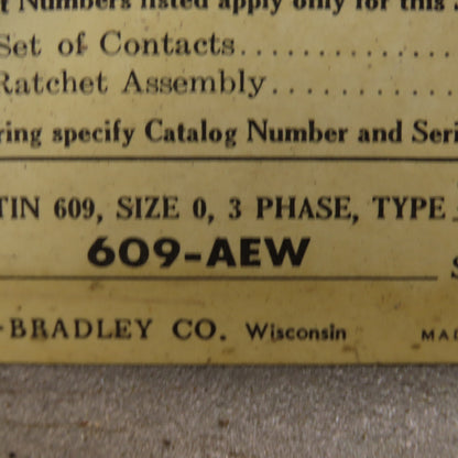 Allen Bradley 609-AEW Hazardous Location Size 0 Manual Starter