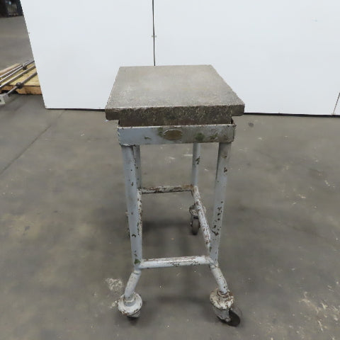 18" x 14" x 1" x 35" High Black Granite Surface Reference Plate W/Stand