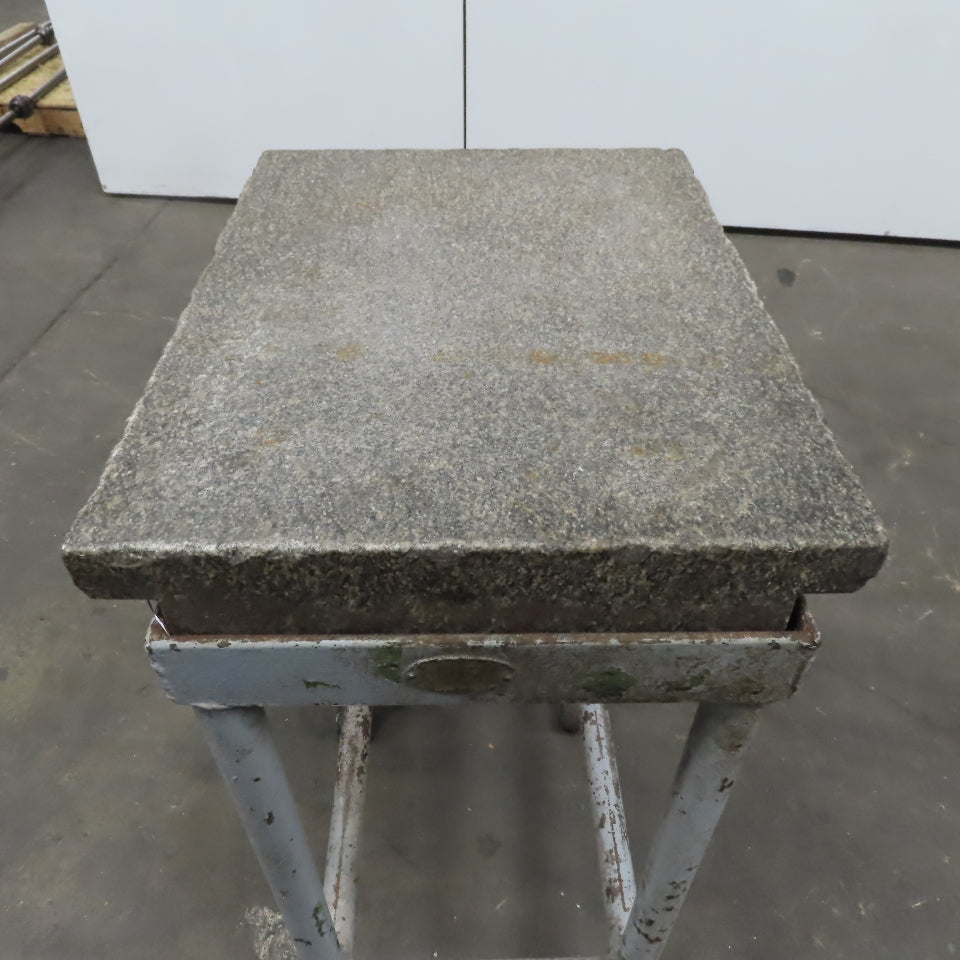 18" x 14" x 1" x 35" High Black Granite Surface Reference Plate W/Stand