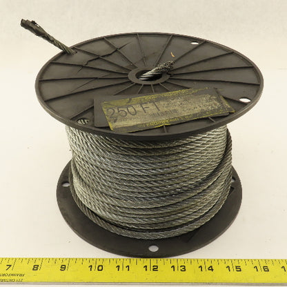 1/4" Steel Galvanized Air Craft Cable 1400 SWL 7x19  175' Roll
