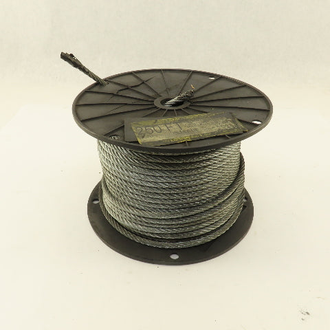 1/4" Steel Galvanized Air Craft Cable 1400 SWL 7x19  175' Roll