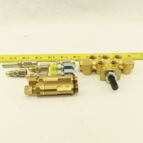 Bijur Lubricator Pump Manifold Fittings Lot Of 10