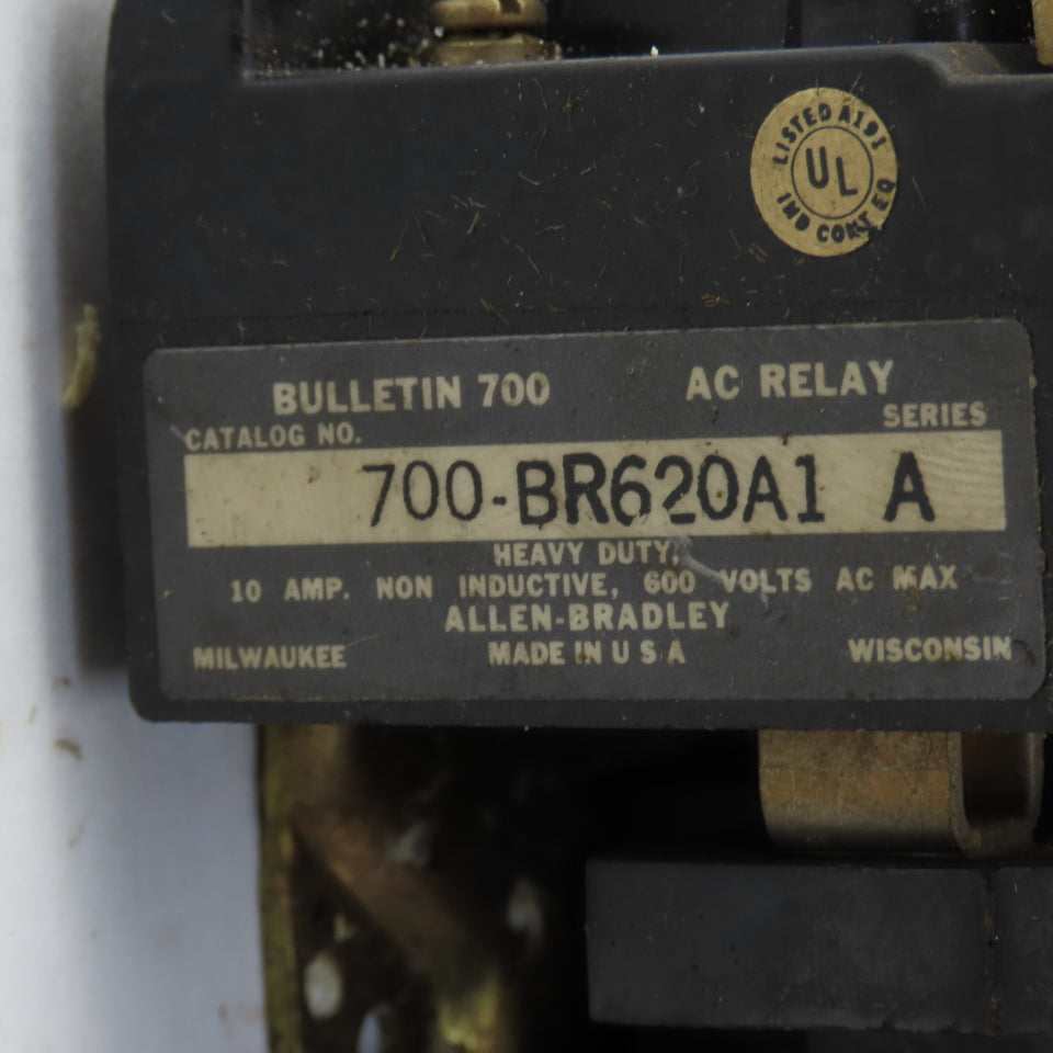 Allen Bradley 700-BR620A1 600V 10A AC Relay 120V Coil