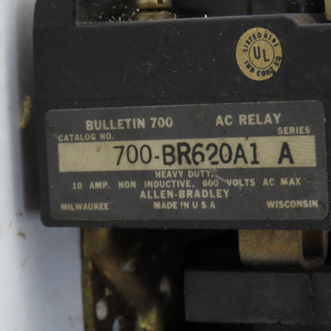 Allen Bradley 700-BR620A1 600V 10A AC Relay 120V Coil