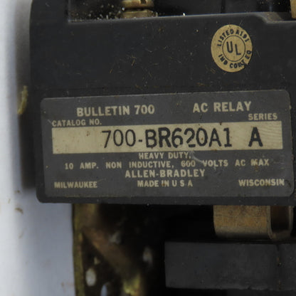 Allen Bradley 700-BR620A1 600V 10A AC Relay 120V Coil