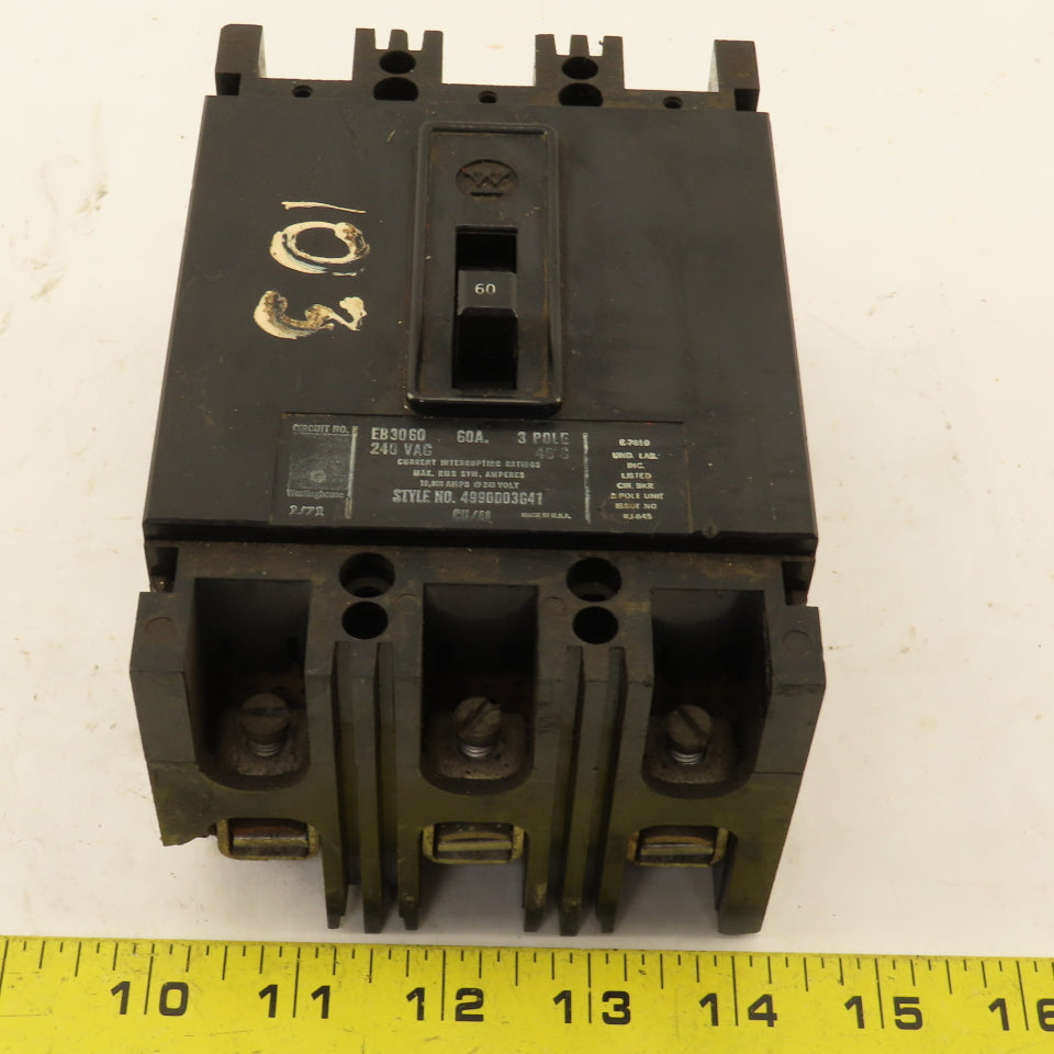 Westinghouse EB3060 60A Circuit Breaker 3 Pole 240VAC