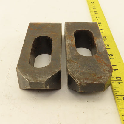 1-1/4"x2"x6" Serrated Steel Hold Down Slotted Heel Clamp Setup  Set Up Lot of 2