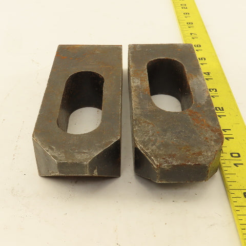 1-1/4"x2"x6" Serrated Steel Hold Down Slotted Heel Clamp Setup  Set Up Lot of 2