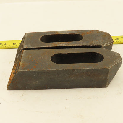 1-1/4"x2"x6" Serrated Steel Hold Down Slotted Heel Clamp Setup  Set Up Lot of 2