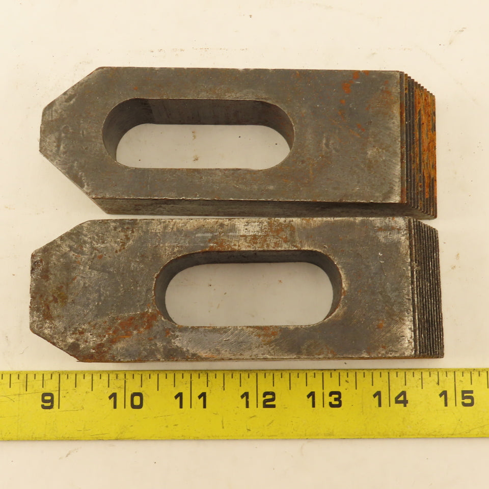 1-1/4"x2"x6" Serrated Steel Hold Down Slotted Heel Clamp Setup  Set Up Lot of 2