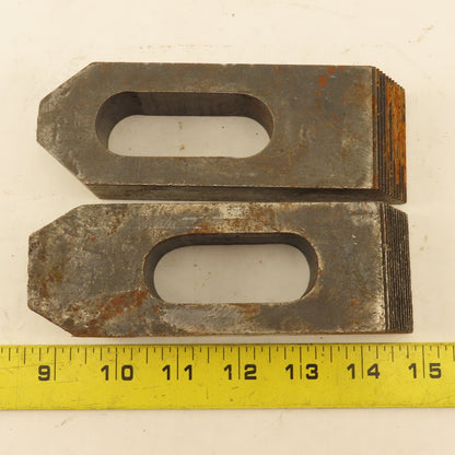 1-1/4"x2"x6" Serrated Steel Hold Down Slotted Heel Clamp Setup  Set Up Lot of 2