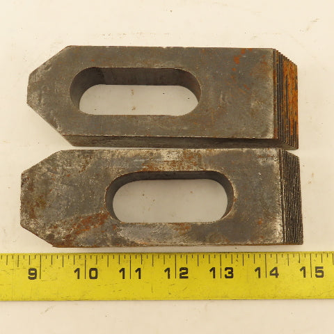 1-1/4"x2"x6" Serrated Steel Hold Down Slotted Heel Clamp Setup  Set Up Lot of 2