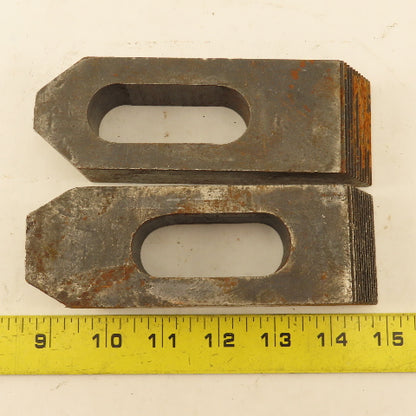 1-1/4"x2"x6" Serrated Steel Hold Down Slotted Heel Clamp Setup  Set Up Lot of 2