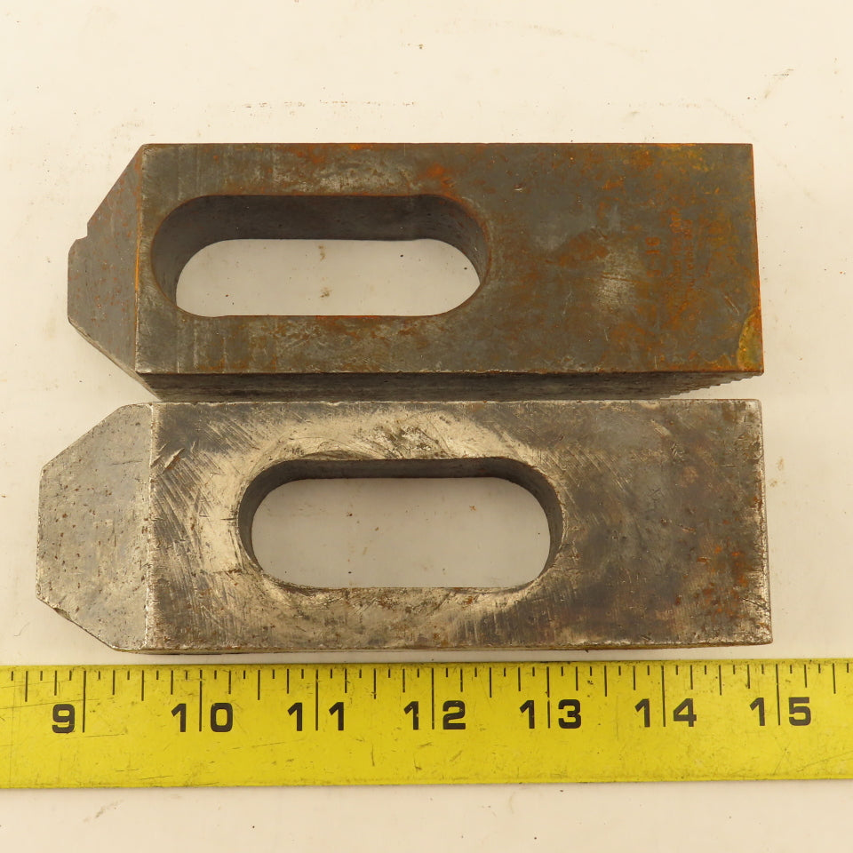 1-1/4"x2"x6" Serrated Steel Hold Down Slotted Heel Clamp Setup  Set Up Lot of 2