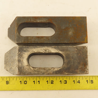 1-1/4"x2"x6" Serrated Steel Hold Down Slotted Heel Clamp Setup  Set Up Lot of 2