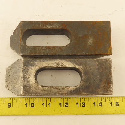 1-1/4"x2"x6" Serrated Steel Hold Down Slotted Heel Clamp Setup  Set Up Lot of 2