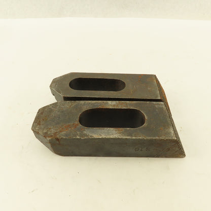 1-1/4"x2"x6" Serrated Steel Hold Down Slotted Heel Clamp Setup  Set Up Lot of 2