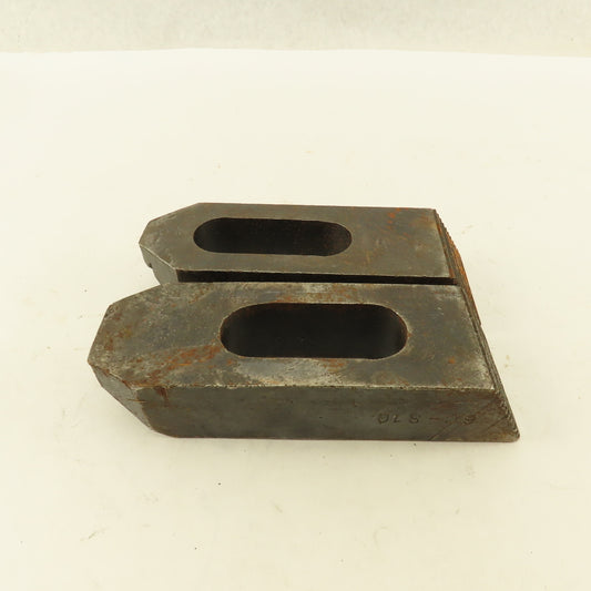 1-1/4"x2"x6" Serrated Steel Hold Down Slotted Heel Clamp Setup  Set Up Lot of 2