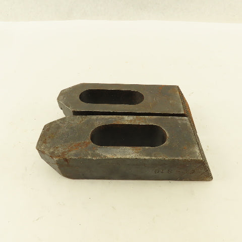 1-1/4"x2"x6" Serrated Steel Hold Down Slotted Heel Clamp Setup  Set Up Lot of 2